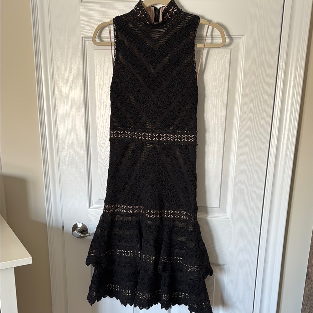 Alice + Olivia - Black Crochet Dress